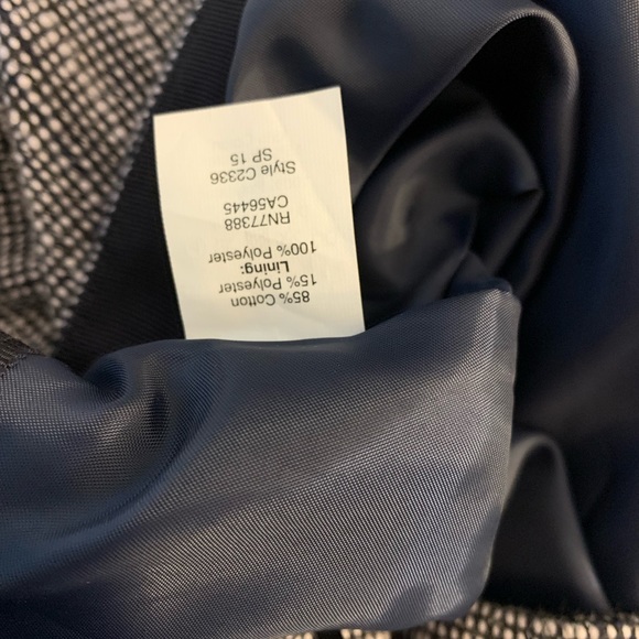 J. Crew Navy/WhiteTweed/Cotton A-Line Box Pleated Skirt (10) - Picture 4 of 7